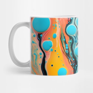 Vibrant Fluid Artistry in Aqua and Orange Mug